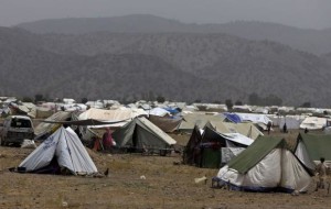 A general view of a refugee camp for displaced Pakistanis in Khost province