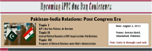 Pakistan-India Relations: Post-Congress Era